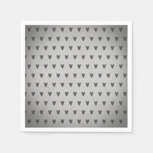 Serviette En Papier Cœurs Fantaisistes Burlap Gris Maison de Ferme Rus