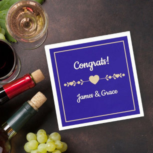 Serviette En Papier Cœurs ! Fête de fiançailles personnalisée 