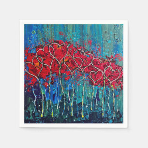 Serviette En Papier coeurs napkins cocktail