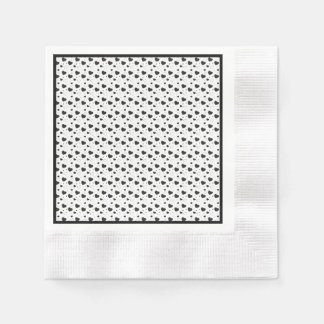 Serviette En Papier Coeurs noir brillant mignon motif romantique