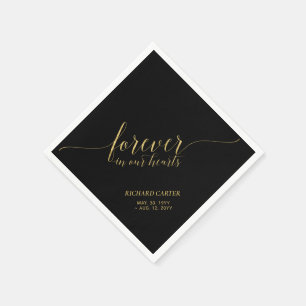 Serviette En Papier Cœurs pour toujours   Élégant mouchoir mémorial en