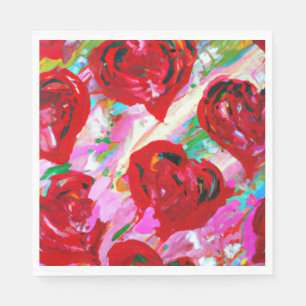 Serviette En Papier Coeurs roses
