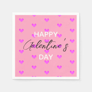 Serviette En Papier Coeurs roses mignons Bonne Journée des Galentines