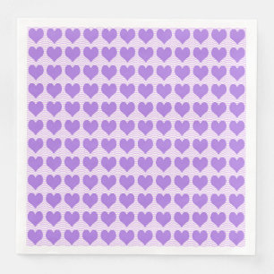 Serviette En Papier Cœurs violets