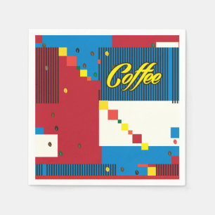 Serviette En Papier "Coffee Cup" Pop Art Illustration design tendance