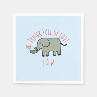 Serviette En Papier Coffre plein d'amour Éléphant mignon pour la Saint