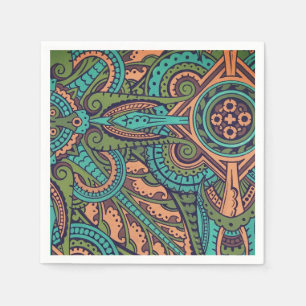 Serviette En Papier Coiffeur motif Art nouveau abstrait