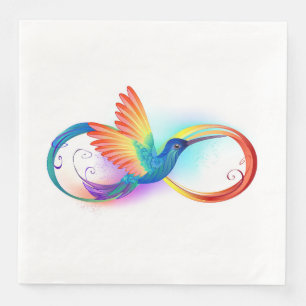 Serviette En Papier Colibri arc-en-ciel avec symbole Infinity