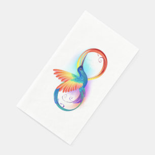 Serviette En Papier Colibri arc-en-ciel avec symbole Infinity