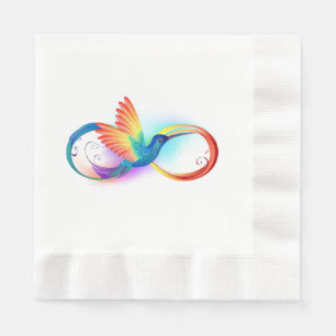 Serviette En Papier Colibri arc-en-ciel avec symbole Infinity