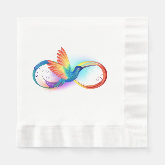 Serviette En Papier Colibri arc-en-ciel avec symbole Infinity (Devant)