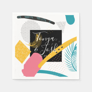 Serviette En Papier Collage d'art abstrait Splash des années 90