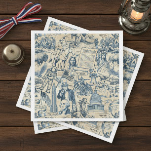 Serviette En Papier Collage Histoire Américaine Vintage USA 250 ID1308
