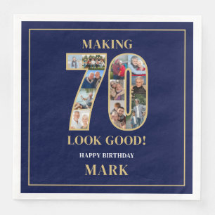 Serviette En Papier Collage photo « Faire paraître 70 ans » 70 ans