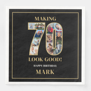 Serviette En Papier Collage photo « Faire paraître 70 ans » 70 ans