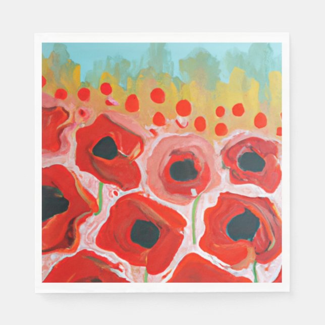Serviette En Papier Collection Champ Poppy (Devant)