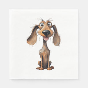 Serviette En Papier Collection d'art de race de chien de dessin animé
