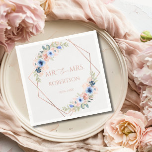 Serviette En Papier Collection de mariage Peach Blue