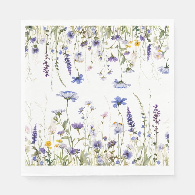 Serviette En Papier Collection de mariées du Fleur sauvage bleu Regenc (Devant)