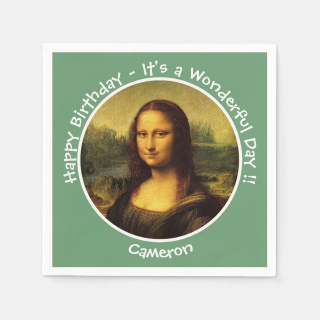Serviette En Papier Collection Leonardo da Vinci Mona Lisa (Devant)