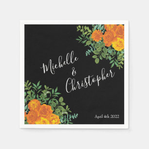 Serviette En Papier Collection Mariage gothique d'Halloween noir et or