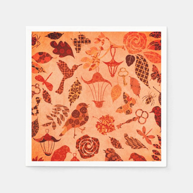 Serviette En Papier Collier du jardin d'automne rustique automne vinta (Devant)