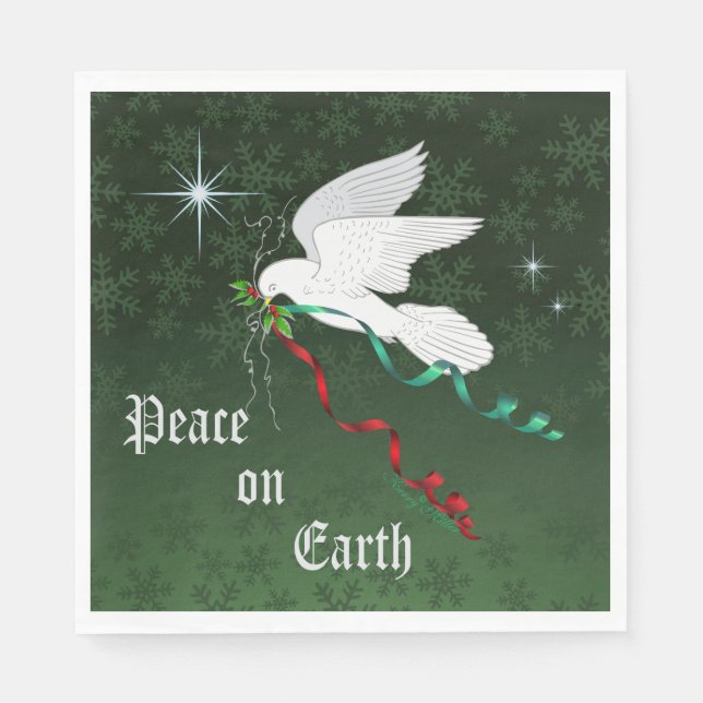 Serviette En Papier Colombe blanche (Devant)