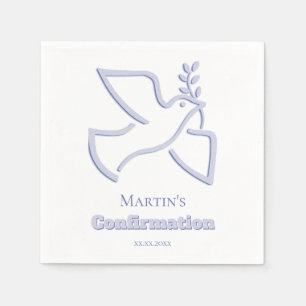 Serviette En Papier colombe bleue Confirmation