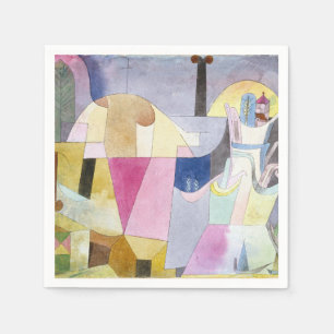 Serviette En Papier Colonnes noires dans un paysage 1919 de Paul Klee