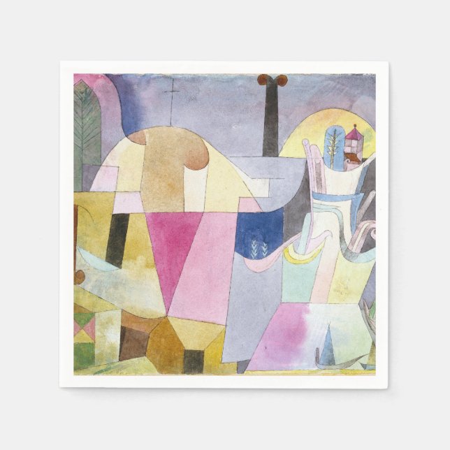 Serviette En Papier Colonnes noires dans un paysage 1919 par Paul Klee (Devant)