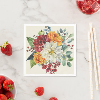 Serviette En Papier Coloré élégant floral