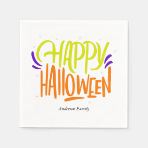 Serviette En Papier Coloré et amusant "Happy Halloween"