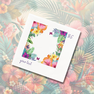 Serviette En Papier Coloré hawaïen tropical Mariage