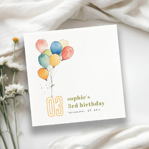 Serviette En Papier Coloré Jaune Rouge Vert Ballons Anniversaire de en