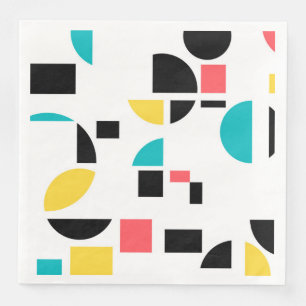 Serviette En Papier Coloré, moderne, tendance, amusant, gai géométriqu