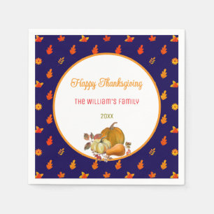 Serviette En Papier Colorée Automne Feuilles Motif Thanksgiving Party