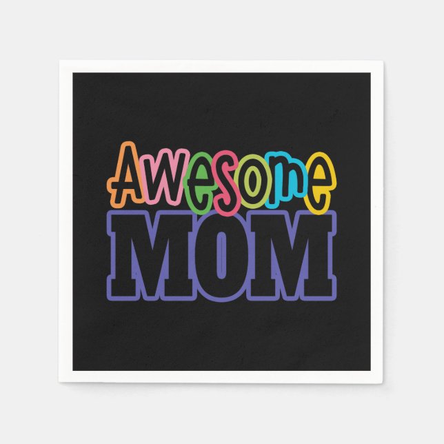 Serviette En Papier Colorful Awesome Maman Fête des mères | Serviette  (Devant)
