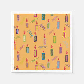 Serviette En Papier Colorful Candles Happy Birthday Napkins