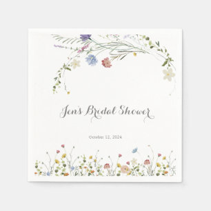 Serviette En Papier Colorful Dainty Wild Flowers Fête des mariées