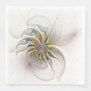 Serviette En Papier Colorful fractal ornament. Flower art