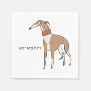 Serviette En Papier Comic Whippet Chien personnalisable