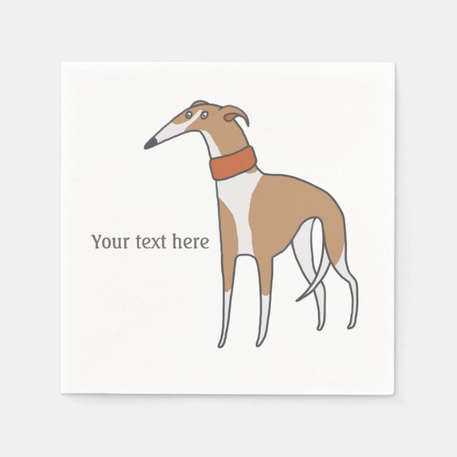 Serviette En Papier Comic Whippet Chien personnalisable (Devant)