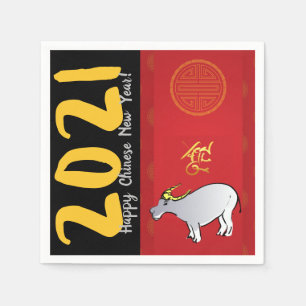 Serviette En Papier Comics Chinese Traditionnel Ox Année 2021 PN