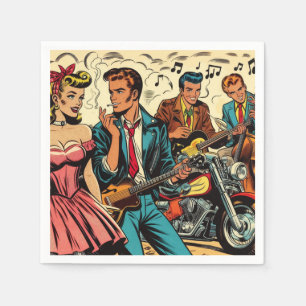Serviette En Papier Comics Vintage Rock and Roll des années 1950