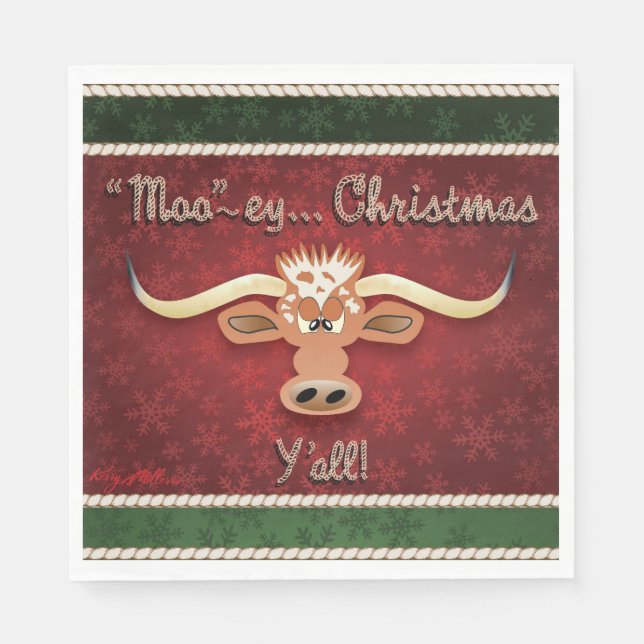 Serviette En Papier Comique Longhorn Steer (Devant)