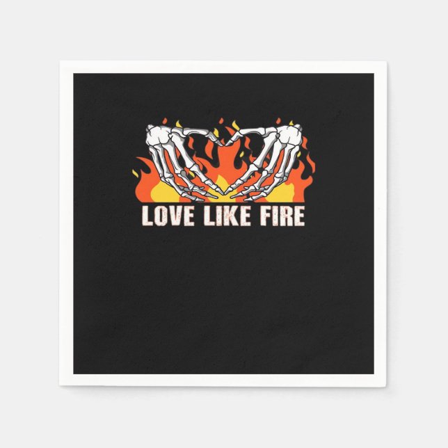 Serviette En Papier Comme Classique - Skeleton Hands Heart (Devant)