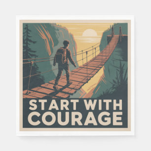Serviette En Papier Commencez Avec Courage