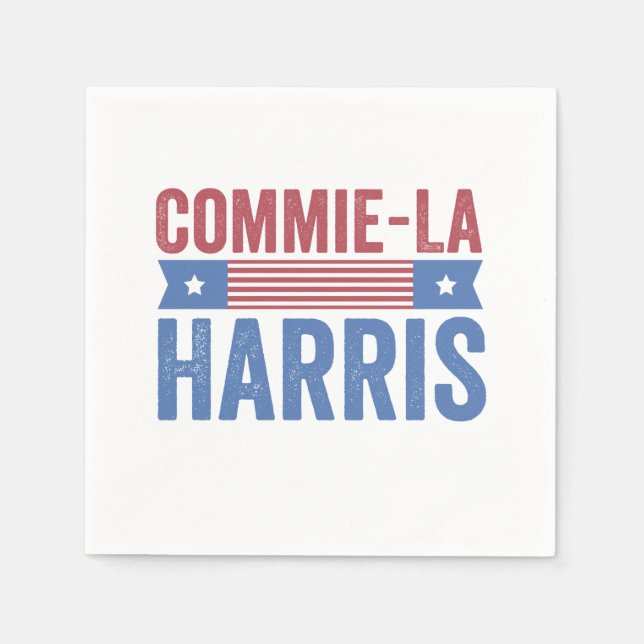 Serviette En Papier Commie-La Harris 2024 Funny Anti Kamala Harris (Devant)