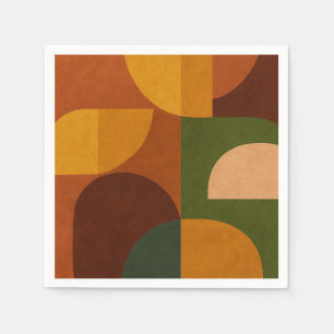 Serviette En Papier Composition Abstraite Moderne du Milieu du Siècle
