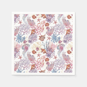 Serviette En Papier Composition de la série aquarelle sous-marine Desi